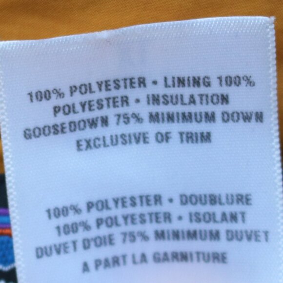Patagonia 2 Tone Grey Mustard Down Insulated Puffer Vest Sz XL - Picture 10 of 10